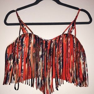 NWT BEBE fringe crop top